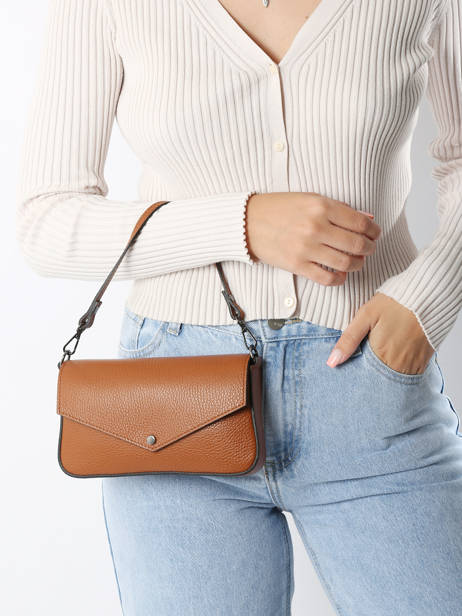 Cross Body Tas Caviar Leder Milano Bruin caviar CA240612 ander zicht 1